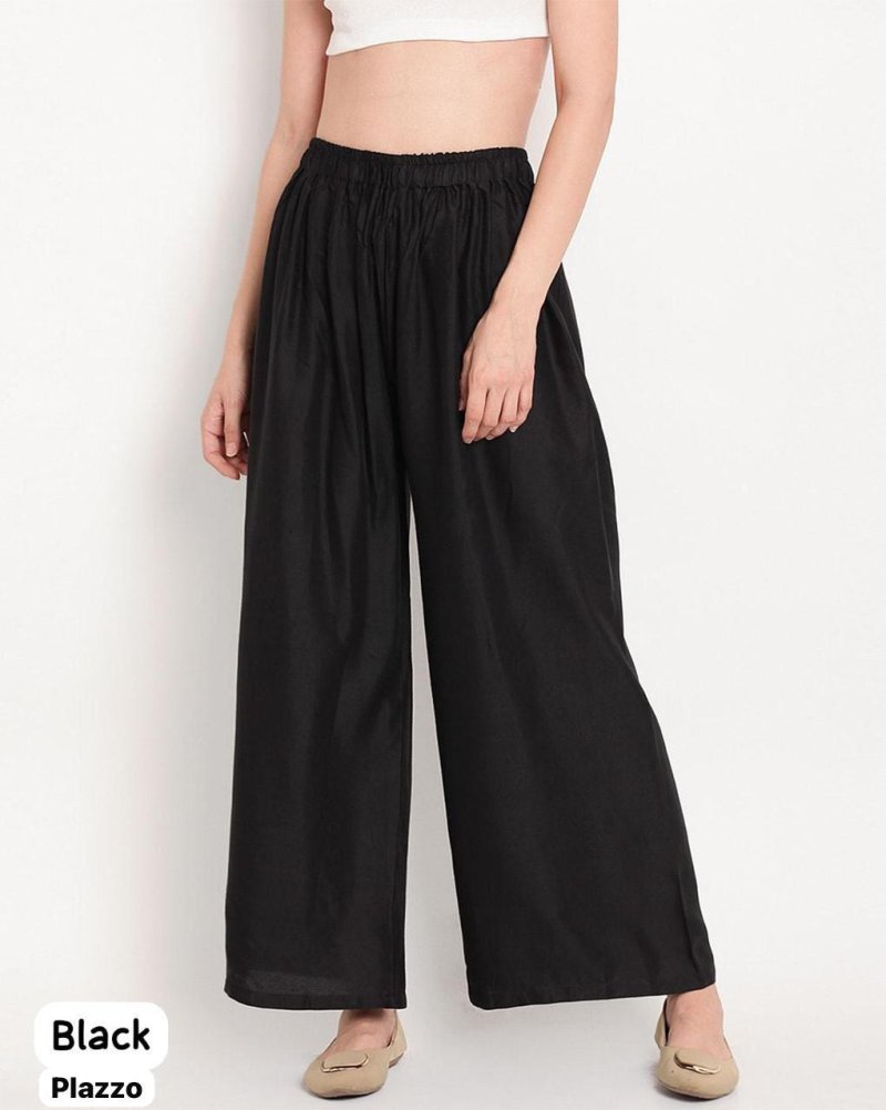 Tew Full Flair Rayon Elastic Waist Plazzo Bottom